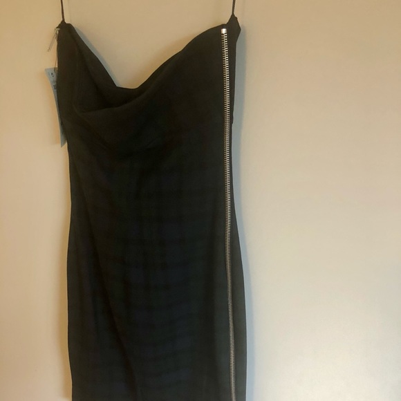 Zara Strapless Plaid Dress with Side Zippers Size XS - Picture 6 of 6